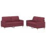 Sofagarnitur mit Kissen 2-teilig aus rotem Stoff von vidaXL, Sofas - Ref: Foro24-3201280, Preis: 449,20 €, Rabatt: %