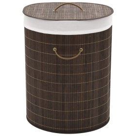 Dark Brown Oval Bamboo Laundry Basket by vidaXL, Laundry baskets - Ref: Foro24-242728, Price: 35,99 €, Discount: %