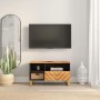 Black brown solid mango wood TV cabinet 80x33.5x46 cm by vidaXL, TV Furniture - Ref: Foro24-356800, Price: 100,32 €, Discount: %