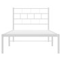 Metal bed frame with white headboard 90x190 cm by vidaXL, Beds and slatted bases - Ref: Foro24-355700, Price: 60,99 €, Discou...