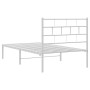 Bettgestell aus Metall mit weißem Kopfteil 90x190 cm von vidaXL, Betten und Lattenroste - Ref: Foro24-355700, Preis: 58,82 €,...