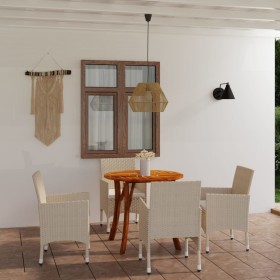 Juego de comedor para jardín de 5 piezas beige de vidaXL, Conjuntos de jardín - Ref: Foro24-3071736, Precio: 350,74 €, Descue...