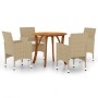 Beige 5-Piece Garden Dining Set by vidaXL, Garden sets - Ref: Foro24-3071736, Price: 350,74 €, Discount: %