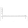 Estructura de cama de metal con cabecero blanco 80x200 cm de vidaXL, Camas y somieres - Ref: Foro24-355699, Precio: 59,99 €, ...