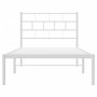 Metal bed frame with white headboard 100x200 cm by vidaXL, Beds and slatted bases - Ref: Foro24-355703, Price: 62,99 €, Disco...