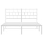 Metal bed frame with white headboard 120x200 cm by vidaXL, Beds and slatted bases - Ref: Foro24-355706, Price: 89,99 €, Disco...