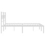 Estructura de cama de metal con cabecero blanca 120x200 cm de vidaXL, Camas y somieres - Ref: Foro24-355706, Precio: 86,91 €,...