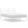 Metal bed frame with white headboard 140x190 cm by vidaXL, Beds and slatted bases - Ref: Foro24-355708, Price: 92,99 €, Disco...