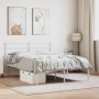 Metal bed frame with white headboard 150x200 cm by vidaXL, Beds and slatted bases - Ref: Foro24-355710, Price: 92,83 €, Disco...