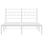 Estructura de cama con cabecero metal blanca 160x200 cm de vidaXL, Camas y somieres - Ref: Foro24-355711, Precio: 96,99 €, De...