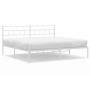 Estructura de cama de metal con cabecero blanco 180x200 cm de vidaXL, Camas y somieres - Ref: Foro24-355712, Precio: 103,70 €...