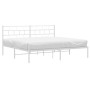 Metal bed frame with white headboard 183x213 cm by vidaXL, Beds and slatted bases - Ref: Foro24-355713, Price: 102,99 €, Disc...