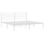 Metal bed frame with white headboard 183x213 cm by vidaXL, Beds and slatted bases - Ref: Foro24-355713, Price: 102,99 €, Disc...