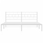 Metal bed frame with white headboard 183x213 cm by vidaXL, Beds and slatted bases - Ref: Foro24-355713, Price: 102,99 €, Disc...