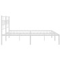 Metal bed frame with white headboard 183x213 cm by vidaXL, Beds and slatted bases - Ref: Foro24-355713, Price: 102,99 €, Disc...