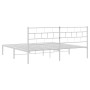 Metallbettgestell mit weißem Kopfteil 193x203 cm von vidaXL, Betten und Lattenroste - Ref: Foro24-355714, Preis: 101,26 €, Ra...