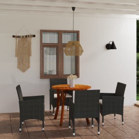 Juego de comedor para jardín de 5 piezas marrón de vidaXL, Conjuntos de jardín - Ref: Foro24-3071737, Precio: 364,99 €, Descu...