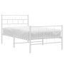 Estructura cama metal con cabecero y pie cama blanca 80x200 cm de vidaXL, Camas y somieres - Ref: Foro24-355717, Precio: 62,3...