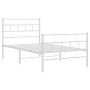 Metal bed frame with headboard and footboard white 80x200 cm by vidaXL, Beds and slatted bases - Ref: Foro24-355717, Price: 6...