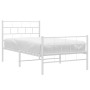 Metal bed frame with headboard and footboard white 90x190 cm by vidaXL, Beds and slatted bases - Ref: Foro24-355718, Price: 6...