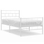 Estructura cama metal cabecero y estribo blanca 100x190 cm de vidaXL, Camas y somieres - Ref: Foro24-355720, Precio: 68,43 €,...