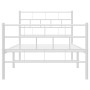 Estructura cama metal cabecero y estribo blanca 100x190 cm de vidaXL, Camas y somieres - Ref: Foro24-355720, Precio: 68,43 €,...