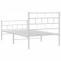 Estructura cama metal cabecero y estribo blanca 100x190 cm de vidaXL, Camas y somieres - Ref: Foro24-355720, Precio: 68,43 €,...