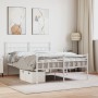 Estructura cama metal con cabecero y estribo blanco 120x190 cm de vidaXL, Camas y somieres - Ref: Foro24-355723, Precio: 95,9...