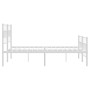 Estructura cama metal con cabecero y estribo blanco 120x190 cm de vidaXL, Camas y somieres - Ref: Foro24-355723, Precio: 95,9...