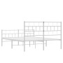 Metal bed frame with headboard and white footboard 120x190 cm by vidaXL, Beds and slatted bases - Ref: Foro24-355723, Price: ...