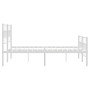 Estructura cama metal con cabecero y estribo blanco 120x200 cm de vidaXL, Camas y somieres - Ref: Foro24-355724, Precio: 99,9...