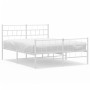 Estructura cama metal cabecero y estribo blanco 140x190 cm de vidaXL, Camas y somieres - Ref: Foro24-355726, Precio: 99,78 €,...