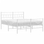 Estructura cama metal cabecero y estribo blanco 140x190 cm de vidaXL, Camas y somieres - Ref: Foro24-355726, Precio: 99,78 €,...