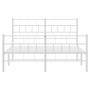 Estructura cama metal cabecero y estribo blanco 140x190 cm de vidaXL, Camas y somieres - Ref: Foro24-355726, Precio: 99,78 €,...