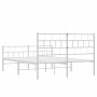 Estructura cama metal cabecero y estribo blanco 140x190 cm de vidaXL, Camas y somieres - Ref: Foro24-355726, Precio: 99,78 €,...