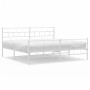 Estructura cama metal con cabecero y estribo blanco 180x200 cm de vidaXL, Camas y somieres - Ref: Foro24-355730, Precio: 116,...