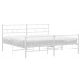 Estructura cama metal con cabecero y estribo blanco 180x200 cm de vidaXL, Camas y somieres - Ref: Foro24-355730, Precio: 116,...