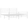 Estructura cama metal con cabecero y estribo blanco 180x200 cm de vidaXL, Camas y somieres - Ref: Foro24-355730, Precio: 116,...