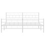 Metal bed frame with headboard and white footboard 180x200 cm by vidaXL, Beds and slatted bases - Ref: Foro24-355730, Price: ...