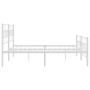 Metal bed frame with headboard and white footboard 180x200 cm by vidaXL, Beds and slatted bases - Ref: Foro24-355730, Price: ...