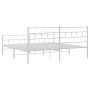 Estructura cama metal con cabecero y estribo blanco 180x200 cm de vidaXL, Camas y somieres - Ref: Foro24-355730, Precio: 116,...