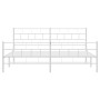 Metal bed frame with headboard and footboard white 193x203 cm by vidaXL, Beds and slatted bases - Ref: Foro24-355732, Price: ...