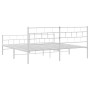 Metal bed frame with headboard and footboard white 193x203 cm by vidaXL, Beds and slatted bases - Ref: Foro24-355732, Price: ...