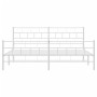 Metal bed frame with headboard and footboard white 183x213 cm by vidaXL, Beds and slatted bases - Ref: Foro24-355731, Price: ...