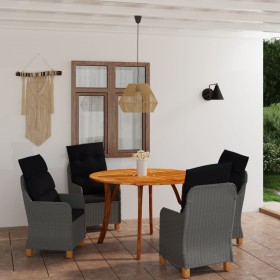 Juego de comedor para jardín de 5 piezas gris claro de vidaXL, Conjuntos de jardín - Ref: Foro24-3071848, Precio: 831,00 €, D...