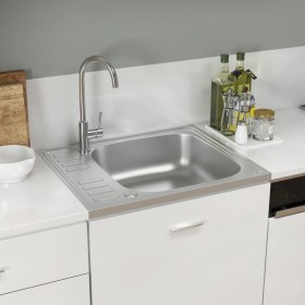 Kitchen sink with stainless steel drainer 500x600x155 mm by vidaXL, Sinks - Ref: Foro24-147230, Price: 110,99 €, Discount: %