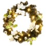 Christmas wreath with green LED lights 60 cm PVC by vidaXL, Christmas lights - Ref: Foro24-321518, Price: 22,39 €, Discount: %