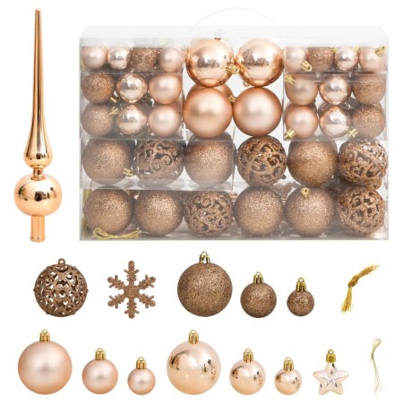 Weihnachtskugeln Set 111 Stück Polystyrol Roségold von vidaXL, Festliche Dekorationen - Ref: Foro24-356112, Preis: 33,95 €, R...