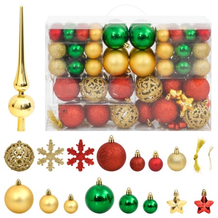 Weihnachtskugel-Set 112-teilig Styropor rot/grün/gold von vidaXL, Festliche Dekorationen - Ref: Foro24-356114, Preis: 33,95 €...