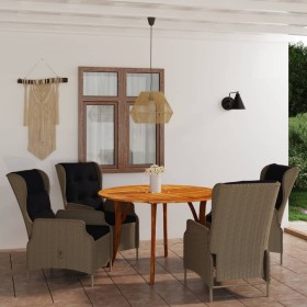 Juego de comedor para jardín de 5 piezas marrón de vidaXL, Conjuntos de jardín - Ref: Foro24-3071841, Precio: 1,00 €, Descuen...